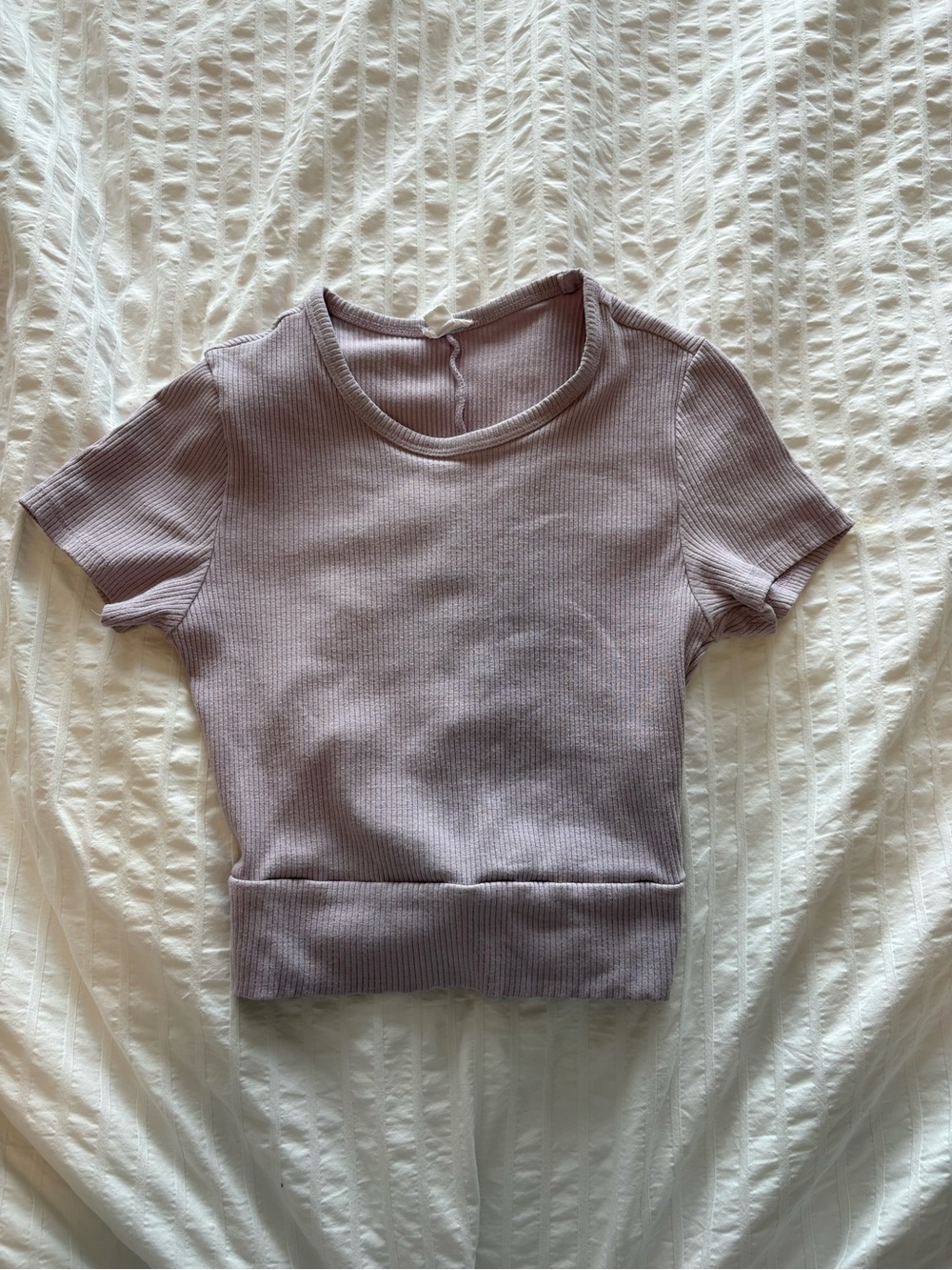 Garage Ribbed Crop Top - Light Lavender